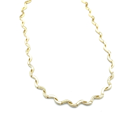GARGANTILLA PLATA LISA BAÑO ORO                                                                     