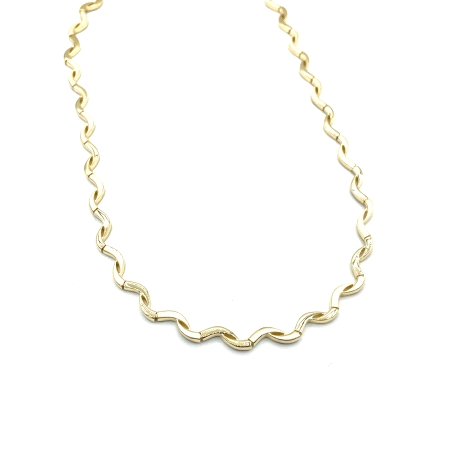 GARGANTILLA PLATA LISA BAÑO ORO                                                                     