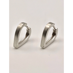 PENDIENTE PLATA ARO LISO CORAZON MATE                                                               