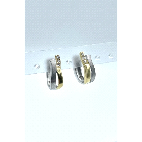 PENDIENTE PLATA CIRCONITAS BICOLOR                                                                  