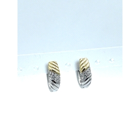 PENDIENTE PLATA CIRCONITAS BICOLOR                                                                  