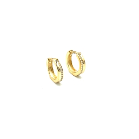 PENDIENTE PLATA ARO CIRCONITAS BAÑO ORO                                                             