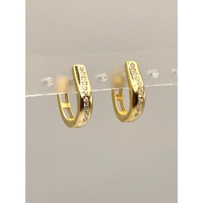 PENDIENTE PLATA CIRCONITAS BAÑO ORO                                                                 