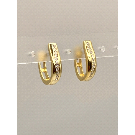 PENDIENTE PLATA CIRCONITAS BAÑO ORO                                                                 