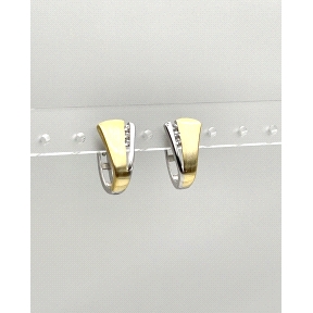 PENDIENTE PLATA CIRCONITAS BICOLOR                                                                  