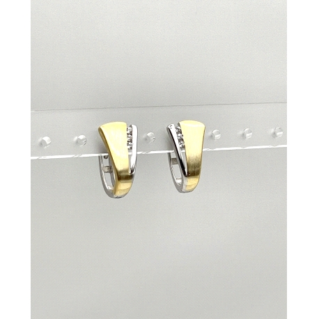 PENDIENTE PLATA CIRCONITAS BICOLOR                                                                  