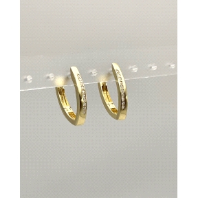 PENDIENTE PLATA ARO CIRCONITAS BAÑO ORO                                                             