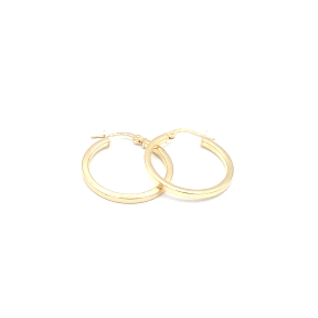 PENDIENTE PLATA ARO 2 CM PLANO BAÑO ORO                                                             