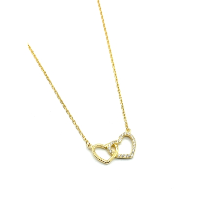 GARGANTILLA PLATA CIRCONITAS BAÑO ORO