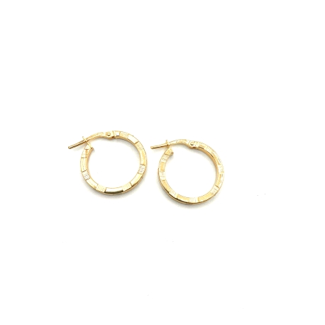 PENDIENTE PLATA ARO DIBUJO 15MM BAÑO ORO                                                            