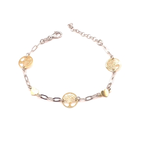 PULSERAS PLATA LISA BICOLOR                                                                         