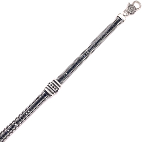 PULSERAS PLATA OXIDO RIVIER NEGRA                                                                   