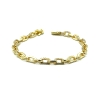PULSERAS PLATA ESLABON CIRCONITAS DORADA                                                            