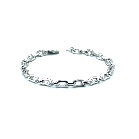 PULSERAS PLATA ESLABON CIRCONITAS                                                                   