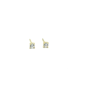 PENDIENTE PLATA 4 GARRAS 4 MM BAÑO ORO                                                              