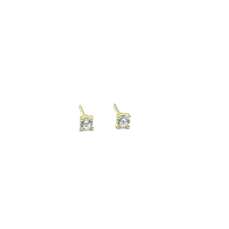 PENDIENTE PLATA 4 GARRAS 4 MM BAÑO ORO                                                              