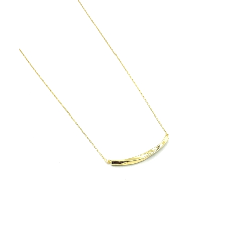 GARGANTILLA PLATA LISA BAÑO ORO                                                                     