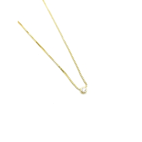 GARGANTILLA PLATA CHATON 3 MM BAÑO ORO                                                              