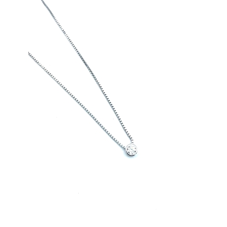 GARGANTILLA PLATA CHATON 4 MM RODIO                                                                 