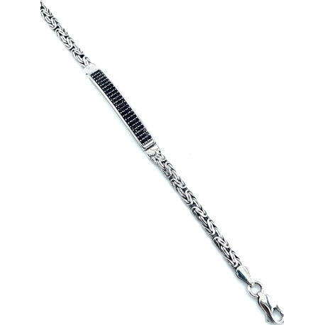 PULSERAS PLATA CIRCONITAS NEGRAS OXIDO
