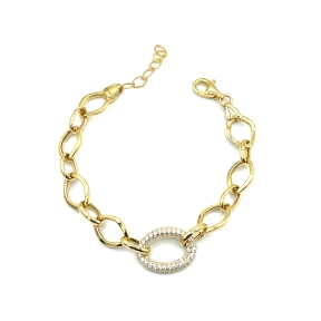 PULSERAS PLATA CIRCONITAS BAÑO ORO