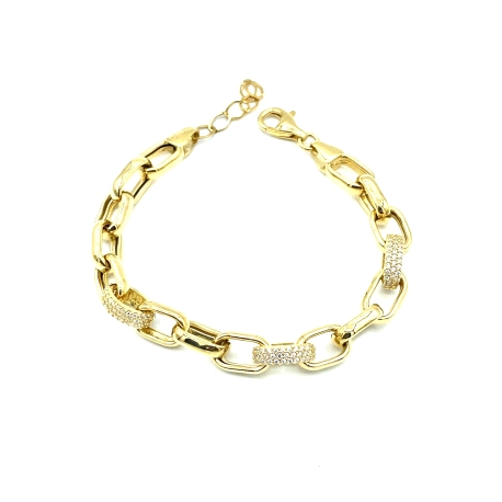 PULSERAS PLATA CIRCOITAS ESLABON BAÑO OR