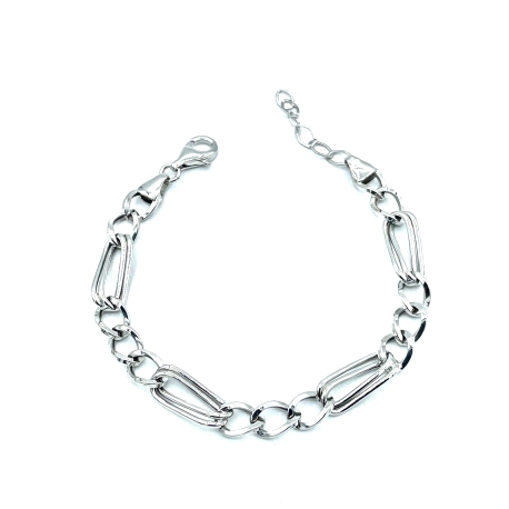 PULSERAS PLATA LISA ESLABON