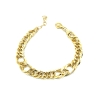 PULSERAS PLATA LISA ESLABON BAÑO ORO