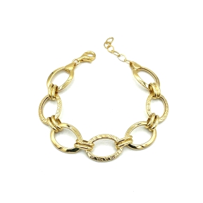 PULSERAS PLATA LISA BAÑO ORO