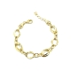 PULSERAS PLATA LISA ESLABON BAÑO ORO