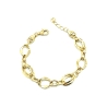PULSERAS PLATA LISA ESLABON BAÑO ORO