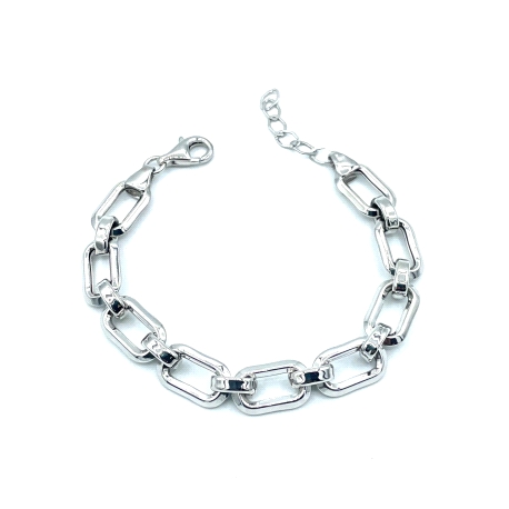 PULSERAS PLATA LISA ESLABON