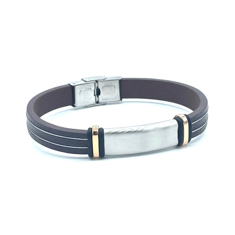 PULSERAS ACERO PLACA PIEL                                                                           