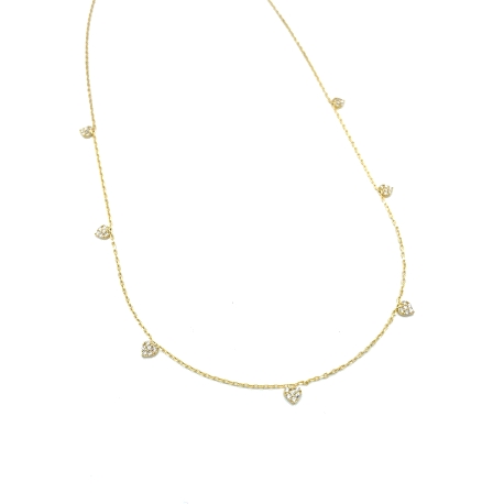 GARGANTILLA PLATA CIRCONITAS BAÑO ORO                                                               