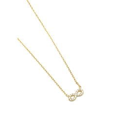 GARGANTILLA PLATA CIRCONITAS BAÑO ORO                                                               