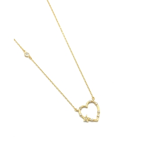 GARGANTILLA PLATA CIRCONITAS BAÑO ORO                                                               