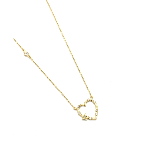 GARGANTILLA PLATA CIRCONITAS BAÑO ORO                                                               