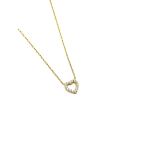 GARGANTILLA PLATA CIRCONITAS BAÑO ORO                                                               