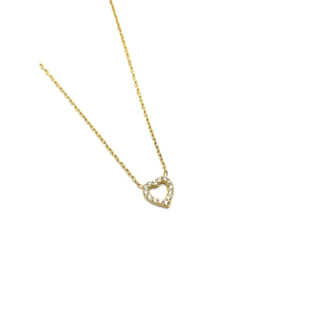 GARGANTILLA PLATA CIRCONITAS BAÑO ORO                                                               