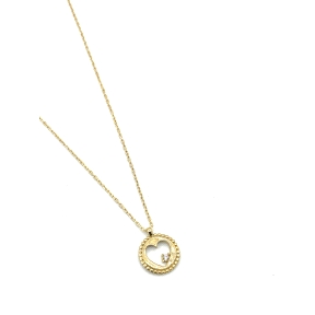 GARGANTILLA PLATA CIRCONITA BAÑO ORO                                                                