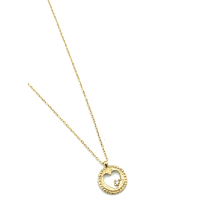 GARGANTILLA PLATA CIRCONITA BAÑO ORO                                                                