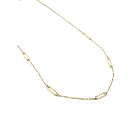 GARGANTILLA PLATA CIRCONITAS BAÑO ORO                                                               