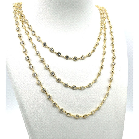 GARGANTILLA PLATA CIRCONITAS 3 TIRAS                                                                