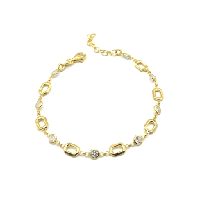 PULSERAS PLATA CIRCONITAS BAÑO ORO                                                                  