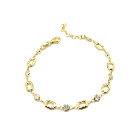 PULSERAS PLATA CIRCONITAS BAÑO ORO                                                                  