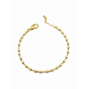 PULSERAS PLATA LISA CUBOS BAÑO ORO                                                                  