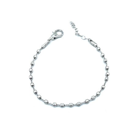 PULSERAS PLATA LISA CUBOS                                                                           