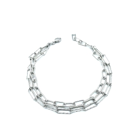 PULSERAS PLATA  LISA 3 CADENAS                                                                      