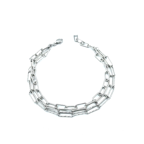 PULSERAS PLATA  LISA 3 CADENAS                                                                      