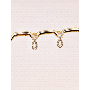 PENDIENTE PLATA CIRCONITAS BAÑO ORO                                                                 